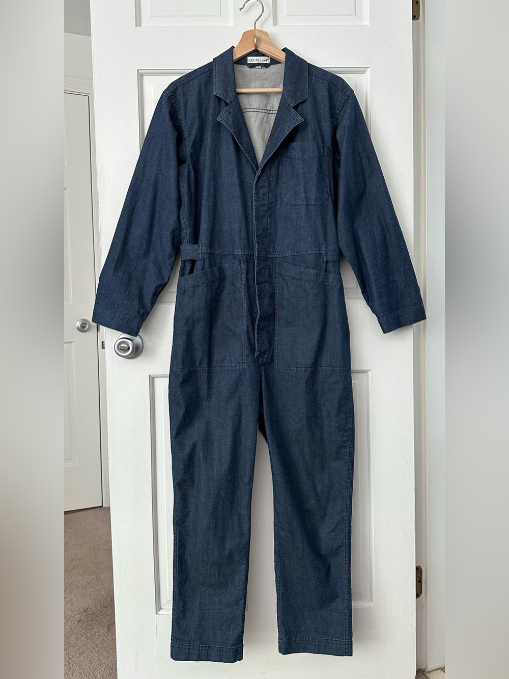 ALEX MILL Indigo Women’s Standard Jumpsuit Dark Blue Indigo Cotton Size S - Picture 3 of 16